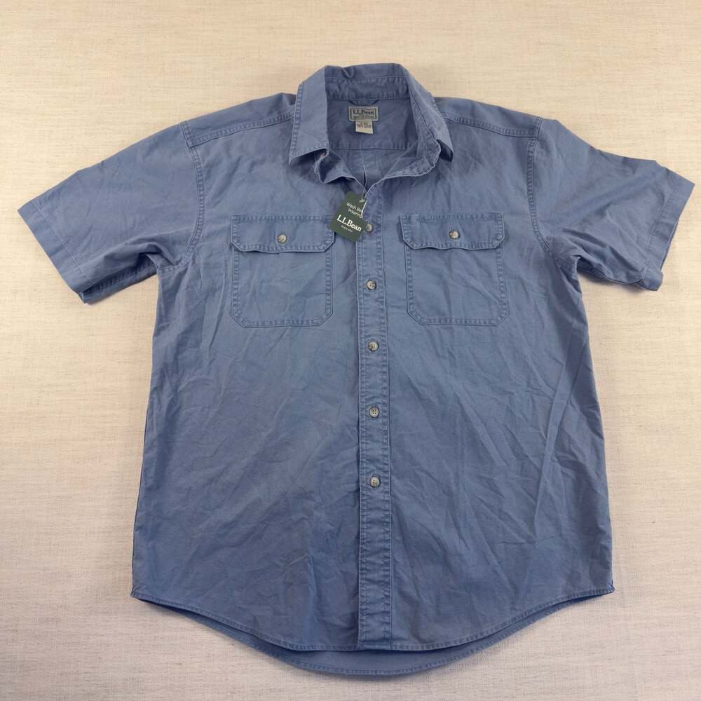 L.L.Bean Men's Washed Cotton Short-Sleeve Work Shirt